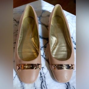 Coach Leather Bianca Logo Accent Hardware Flats
